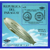Paraguai Dirigível Graf Zeppelin 1979 Bloco Aéreo