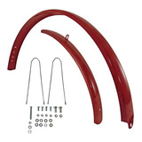 Paralama Para Bike Aro 26 Monark Caloi Completo Vermelho
