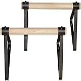 Parallettes Barras Paralelas Aço Madeira Calistenia Upw Fit Cor Preto
