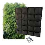 Parede Verde Porta Tempero Em Placas Com 20 Bolsos 1m X 1m