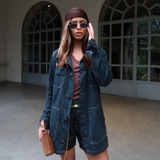 Parka Feminina Sobretudo Social Com Bolsos Jaqueta Casaco