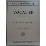 Partitura Fagote E Piano Vocalise Op 34 N 14 Rachmaninoff