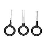 Partuto Kit Sortido De 3 Peças De Ferramentas De Remoção De Terminal Universal Em Formato De Chave Para Carro Caminhão Motocicleta Barco Conector De Terminal Pino Extrator Kit Preto Prateado