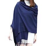 Pashmina Cachecol Scarf Xale Echarpe Lenço Longo Inverno Cor Azul Marinho