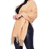Pashmina Cachecol Scarf Xale Echarpe Lenço Longo Inverno Cor Bege