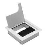 Passa Cabo Alumínio Anodizado Quadrado P Mesas 8x8cm R4391