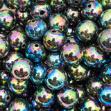 Passante Miçanga Irisado Bola 12mm 10un Artesanato Bijuteria