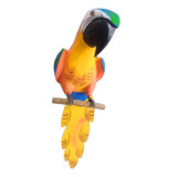 Pássaro Arara Amarela   Decoração   Asa Fechada G 90cm