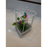 Pássaro Musical Enfeite Decorativo Gaiola A Pilha 8cm
