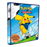 Pasta Álbum Fichário Pokemon 30 Folhas 9 Cartas Brinde