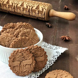 Pasta Americana Biscuit Rolo Marcador Em Madeira Tema Natal