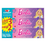 Pasta De Dentes Infantil Condor Kids Barbie Morango Em Gel Pacote X 3 150 G