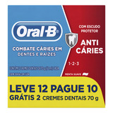 Pasta De Dentes Oral b 1 2 3 Anticáries Creme Pacote 12 70g