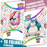 Pasta Fichário Álbum Premium Pokémon Cartas