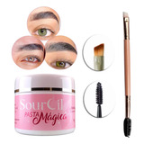 Pasta Magica Gel Modelador Sobrancelha Sourcil Pincel Duplo
