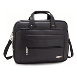 Pasta Ombro Executiva Maleta Social Luxo Couro Pu Cor Preto