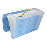 Pasta Sanfonada A4 Organizadora Dac C 12 Divisões Coloridas Cor Azul