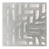 Pastilha Adesiva 3 D Chevron Mármore Branco Kit 45 Placas