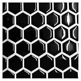 Pastilha Adesiva Colmeia Preta Resinada Kit 4 Placas Preto 18 5x18 5x0 2