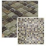 Pastilha De Vidro Cristal Piscina Sauna Cozinha Banheiro Revestimento Decoração ANDROMEDA Mescla Marrom Cinza Dourado Cobre 30x30cm La Bella Griffe