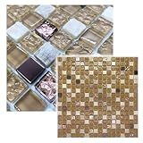 Pastilha De Vidro Cristal Piscina Sauna Cozinha Banheiro Revestimento Decoração Bronze Mescla 30x30cm La Bella Griffe