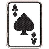 Patch Bordado Ás De Espadas 6x4 5 Cm Cód 3499