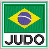 Patch Bordado Bandeira Brasil Judô 9x9