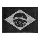 Patch Bordado Bandeira Brasil Negativa Fecho Contato Velcro