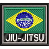 Patch Bordado Bandeira Do Brasil Jiu Jitsu Kimono Termocolan
