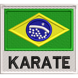 Patch Bordado Bandeira Do Brasil Karate Kimono Tag Termocola
