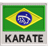 Patch Bordado Bandeira Do Brasil Karate Kimono Tag Termocola