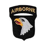 Patch Bordado Brasao Aguia Americana Airborne AV20028 392 Fecho De Contato