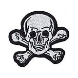 Patch Bordado Caveira Com Ossos Pirata DV80025 25 Fecho De Contato