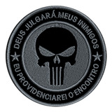 Patch Bordado Caveira Justiceiro Com Velcro Punisher 8cm