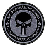 Patch Bordado Caveira Justiceiro Com Velcro Punisher