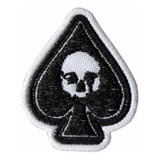 Patch Bordado Caveira Simbolo Espadas Carta