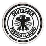 Patch Bordado Escudo Seleção Alemanha Preto E Branco 7cm