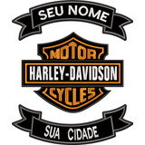 Patch Bordado Harley Davidson Brasão Tarjas Personalizado