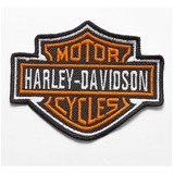 Patch Bordado Harley Davidson Logo Laranja