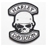 Patch Bordado Harley Davidson Militar Branco