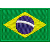 Patch Bordado Mini Bandeira Brasil 3x4