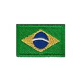 Patch Bordado   Mini Bandeira Brasil BD50017 G005 Fecho De Contato