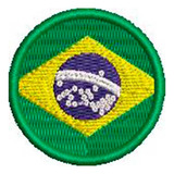 Patch Bordado Mini Bandeira Brasil Redonda