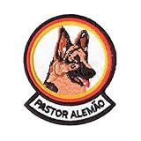 Patch Bordado Pet Cachorro Raça Pastor Alemão DV80386 307 Termocolante Para Aplicar