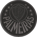 Patch Bordado Termocolante Escudo Palmeiras todo Negro 