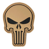 Patch Caveira O Justiceiro Tan E Preto Emborrachado