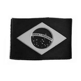 Patch Emborrachado Bandeira Do Brasil Preto E Branco