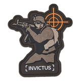 Patch Emborrachado Invictus Atirador Alto Relevo 3d