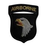Patch Escudo Airborne Cor Preto Bordado