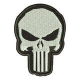 Patch Justiceiro Bordado Airsoft Caveira Termocolante
